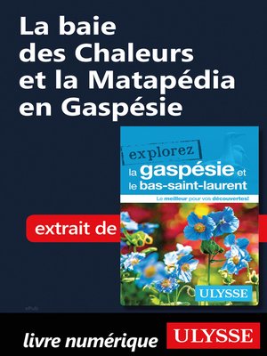 cover image of La baie des Chaleurs et la Matapédia en Gaspésie
